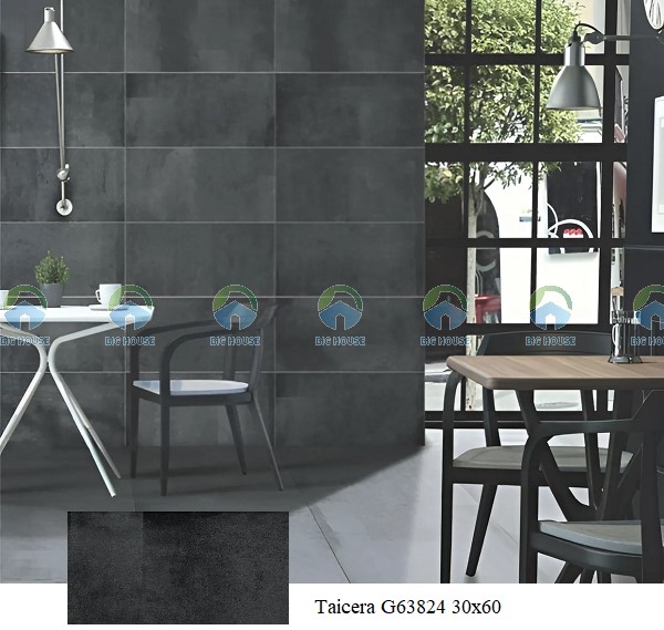Gạch ốp bếp Taicera G63824 30x60 tone đen trầm 