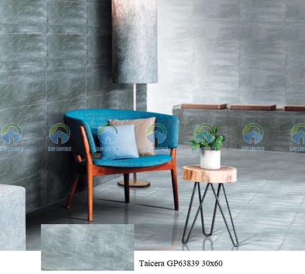 Mẫu gạch Taicera GP63839 30x60 màu xanh ghi có bề mặt bóng kiếng 