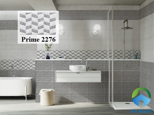 Gạch Prime 2276 màu ghi kích thước 25x40 ốp tường nhà vệ sinh 