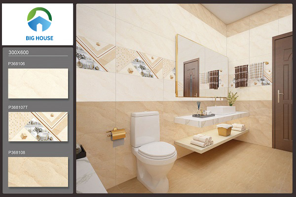 Bộ ba gạch ốp tường tạo một không gian phòng vệ sinh đẹp hoàn hảo