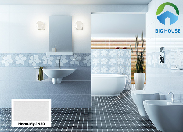 Thêm một mẫu gạch ốp tường 30x60 của thương hiệu Hoàn Mỹ cho phòng tắm nhà bạn. Mã gạch 1920 sở hữu bề mặt nhẵn và xương gạch làm từ chất liệu ceramic. Gạch có sắc xanh nhạt mang đến cảm giác thoải mái, dễ chịu